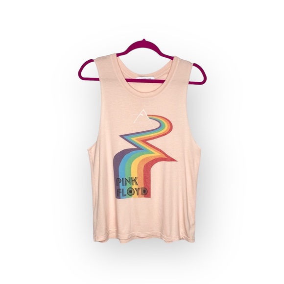 new Daydreamer ☺︎︎ Pink Floyd Rainbow Muscle Tee Tank ☺︎ Light Pink ☺︎ Small - Picture 5 of 16